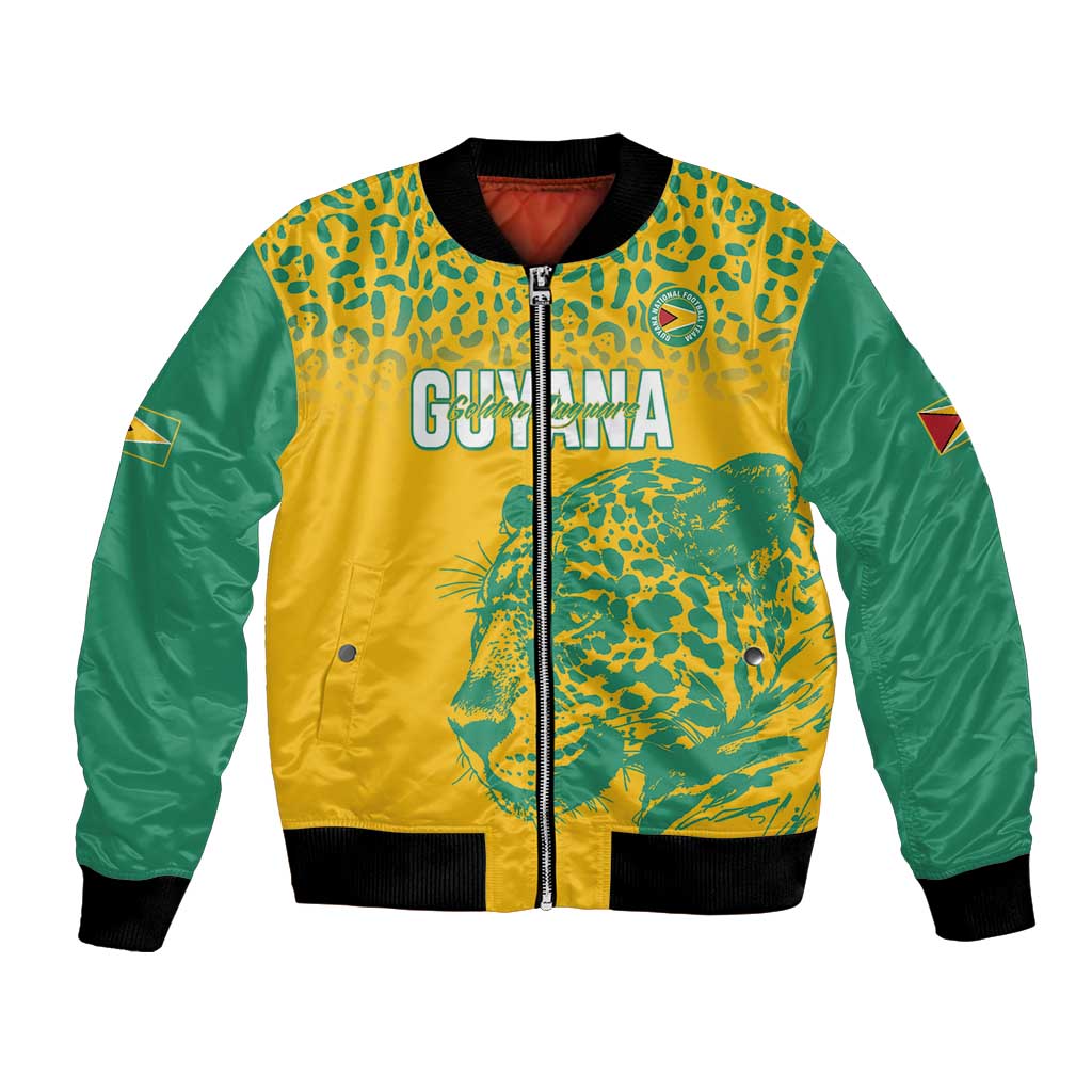 Custom Guyana Football Bomber Jacket 2025 Go Golden Jaguars