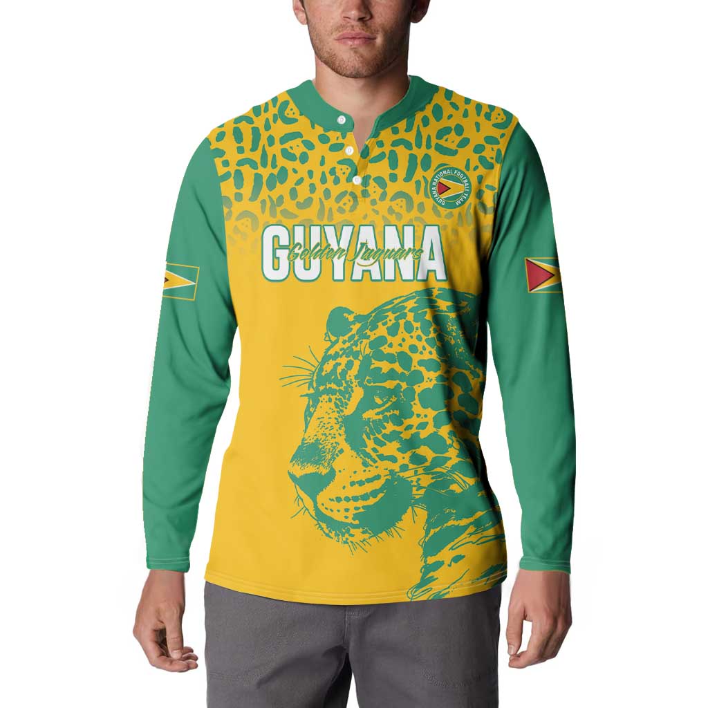 Custom Guyana Football Button Sweatshirt 2025 Go Golden Jaguars