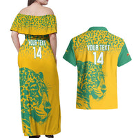 Custom Guyana Football Couples Matching Off Shoulder Maxi Dress and Hawaiian Shirt 2025 Go Golden Jaguars