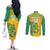 Custom Guyana Football Couples Matching Off The Shoulder Long Sleeve Dress and Long Sleeve Button Shirt 2025 Go Golden Jaguars