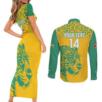 Custom Guyana Football Couples Matching Short Sleeve Bodycon Dress and Long Sleeve Button Shirt 2025 Go Golden Jaguars
