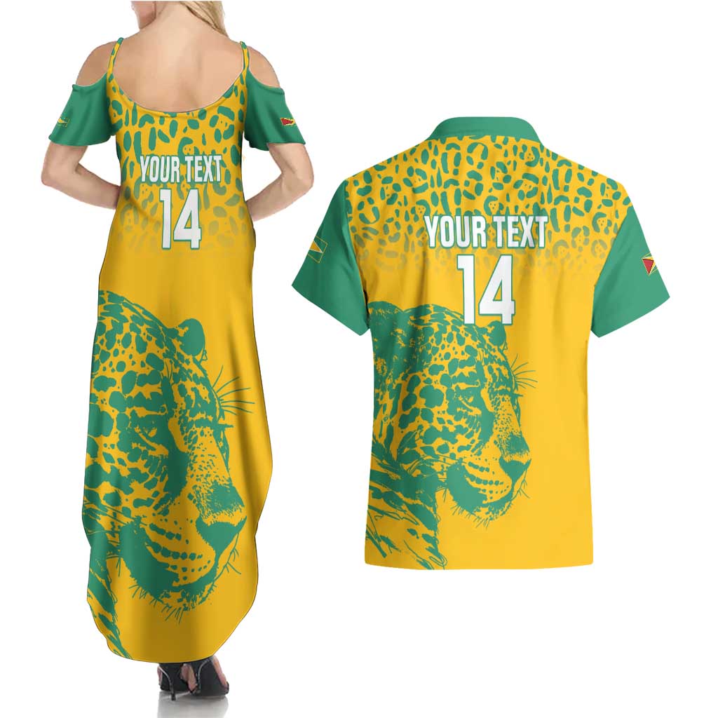 Custom Guyana Football Couples Matching Summer Maxi Dress and Hawaiian Shirt 2025 Go Golden Jaguars
