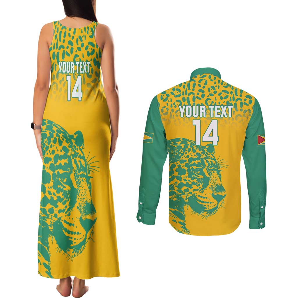 Custom Guyana Football Couples Matching Tank Maxi Dress and Long Sleeve Button Shirt 2025 Go Golden Jaguars