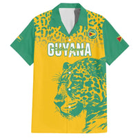 Custom Guyana Football Family Matching Long Sleeve Bodycon Dress and Hawaiian Shirt 2025 Go Golden Jaguars