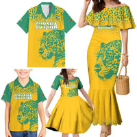 Custom Guyana Football Family Matching Mermaid Dress and Hawaiian Shirt 2025 Go Golden Jaguars