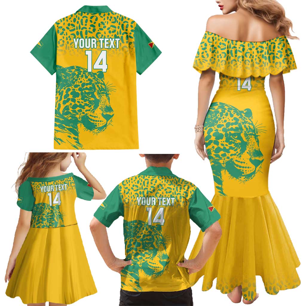 Custom Guyana Football Family Matching Mermaid Dress and Hawaiian Shirt 2025 Go Golden Jaguars