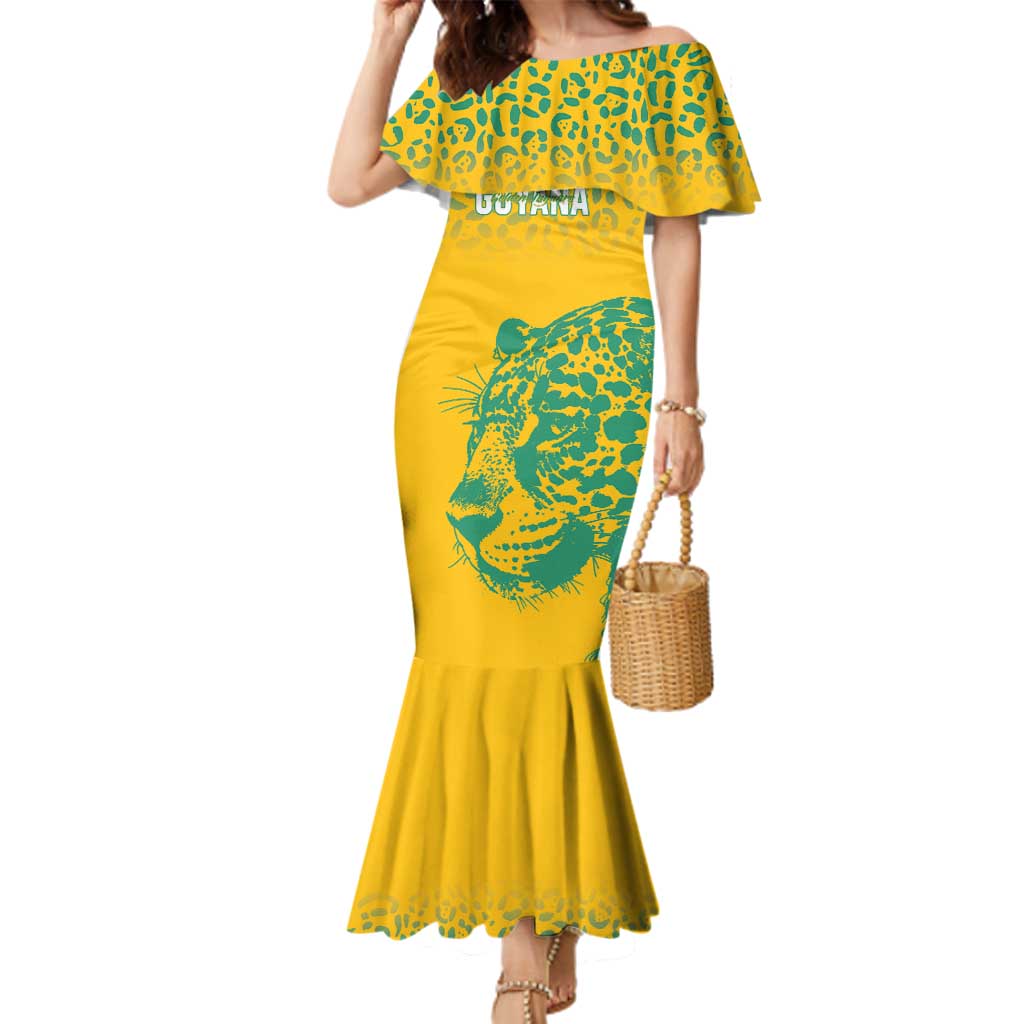 Custom Guyana Football Family Matching Mermaid Dress and Hawaiian Shirt 2025 Go Golden Jaguars