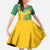 Custom Guyana Football Family Matching Off The Shoulder Long Sleeve Dress and Hawaiian Shirt 2025 Go Golden Jaguars