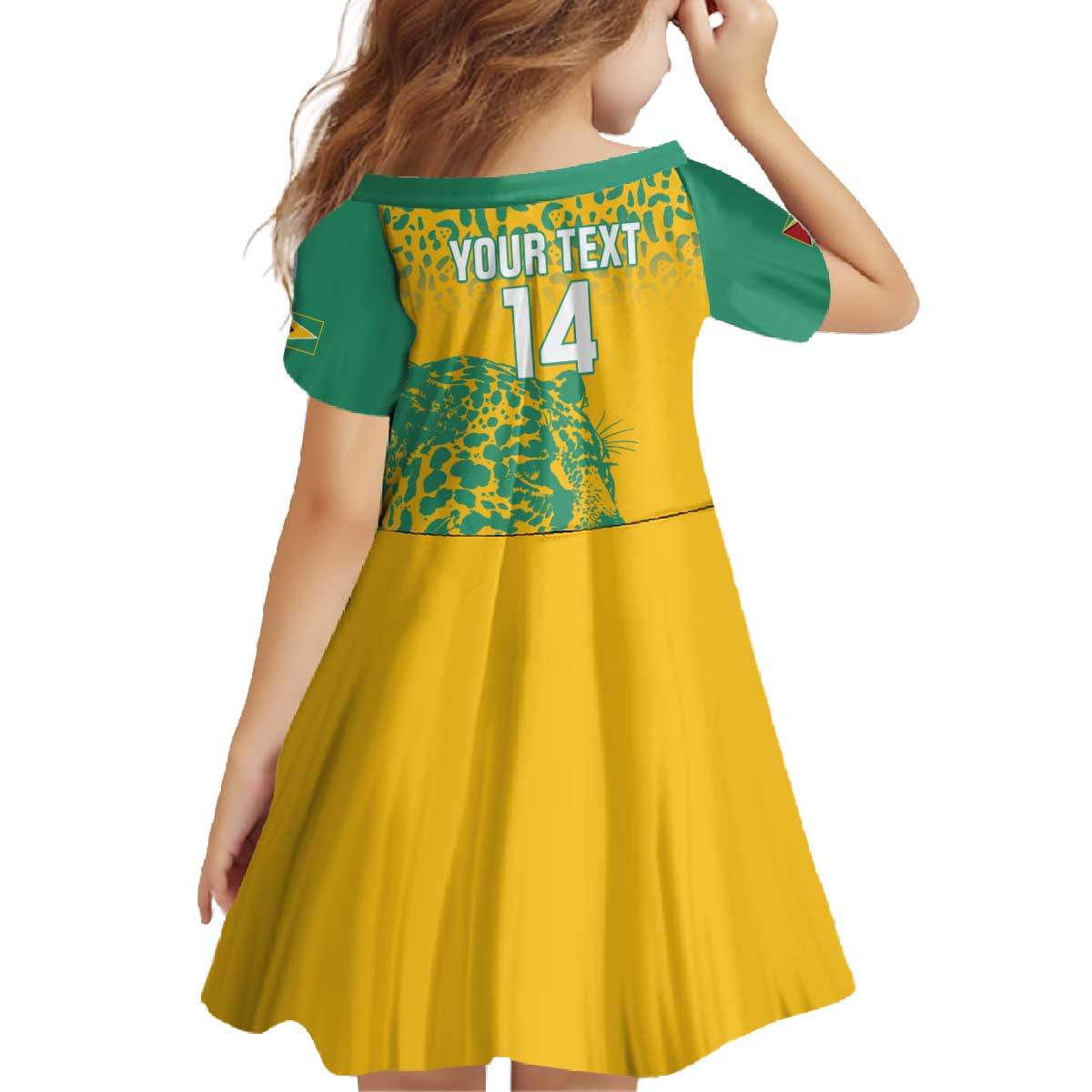 Custom Guyana Football Family Matching Off The Shoulder Long Sleeve Dress and Hawaiian Shirt 2025 Go Golden Jaguars