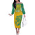 Custom Guyana Football Family Matching Off The Shoulder Long Sleeve Dress and Hawaiian Shirt 2025 Go Golden Jaguars