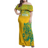Custom Guyana Football Family Matching Off Shoulder Maxi Dress and Hawaiian Shirt 2025 Go Golden Jaguars