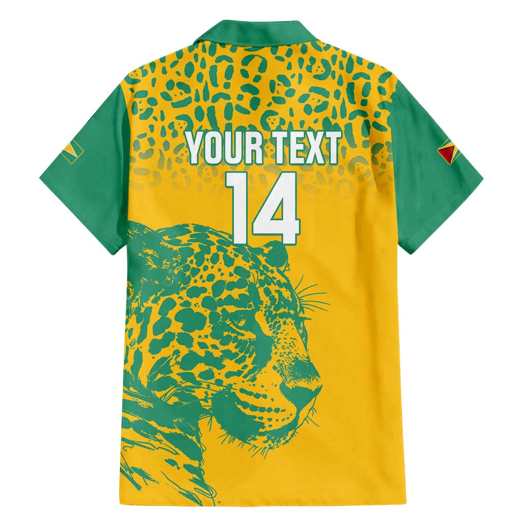 Custom Guyana Football Family Matching Off Shoulder Short Dress and Hawaiian Shirt 2025 Go Golden Jaguars