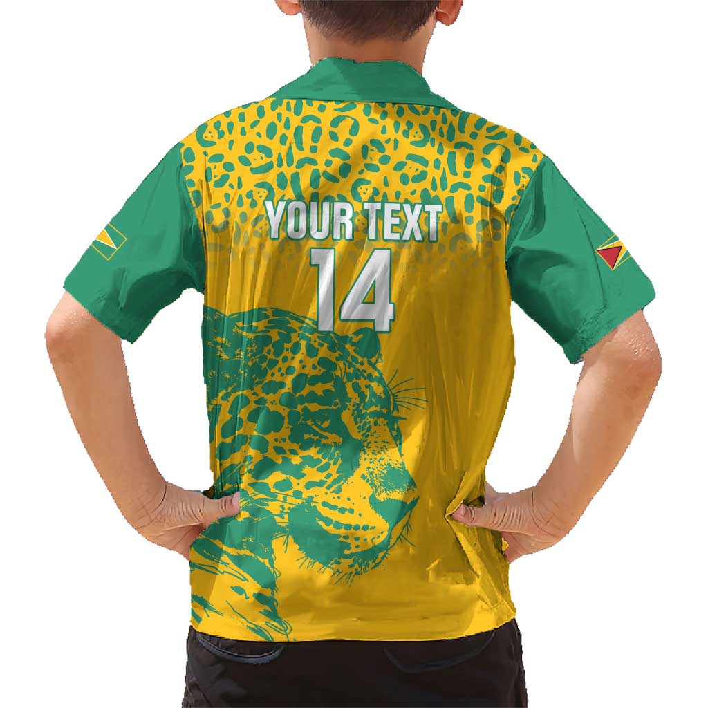 Custom Guyana Football Family Matching Short Sleeve Bodycon Dress and Hawaiian Shirt 2025 Go Golden Jaguars