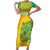 Custom Guyana Football Family Matching Short Sleeve Bodycon Dress and Hawaiian Shirt 2025 Go Golden Jaguars