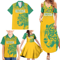 Custom Guyana Football Family Matching Summer Maxi Dress and Hawaiian Shirt 2025 Go Golden Jaguars