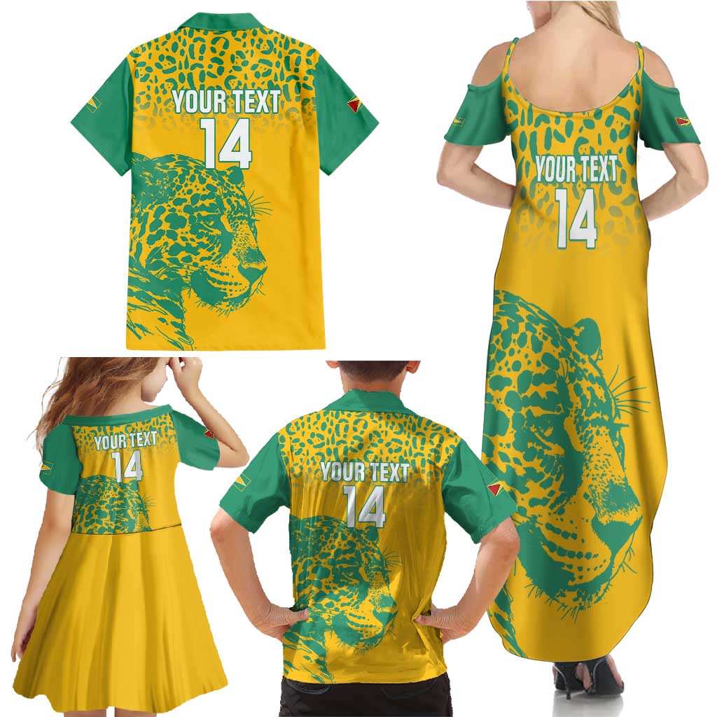 Custom Guyana Football Family Matching Summer Maxi Dress and Hawaiian Shirt 2025 Go Golden Jaguars