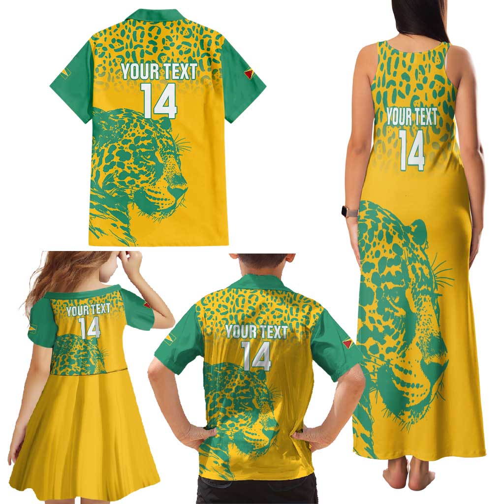 Custom Guyana Football Family Matching Tank Maxi Dress and Hawaiian Shirt 2025 Go Golden Jaguars