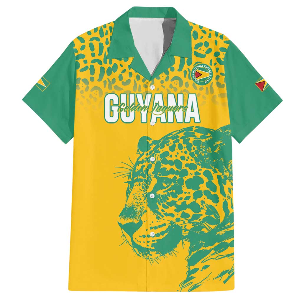 Custom Guyana Football Hawaiian Shirt 2025 Go Golden Jaguars