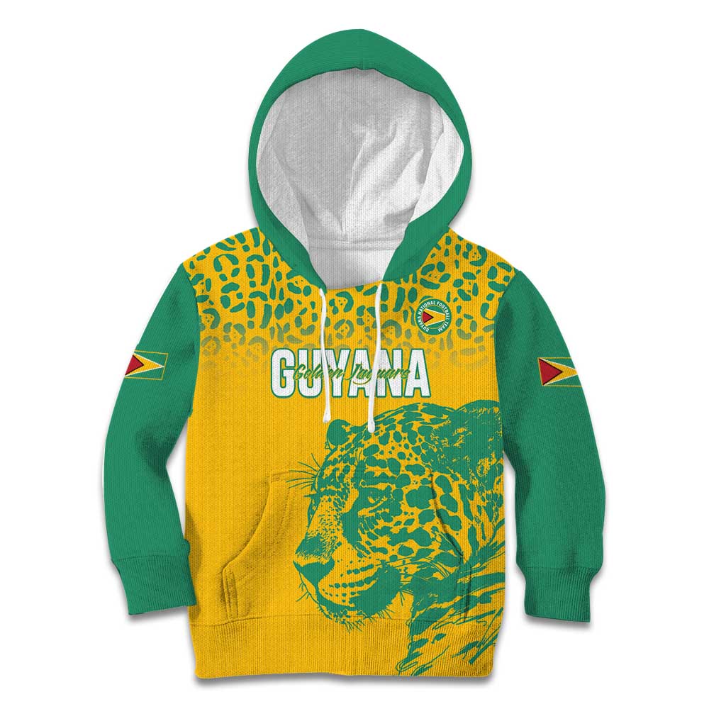 Custom Guyana Football Kid Hoodie 2025 Go Golden Jaguars
