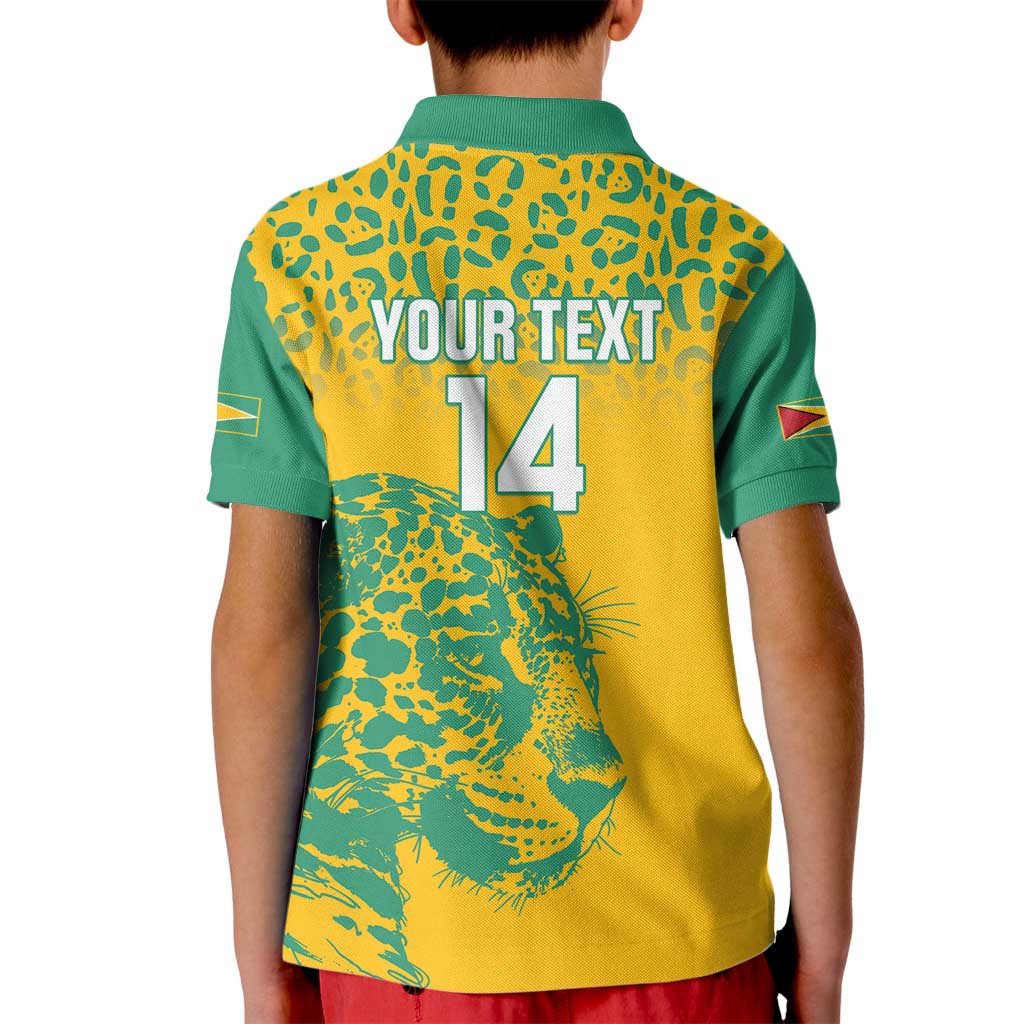 Custom Guyana Football Kid Polo Shirt 2025 Go Golden Jaguars