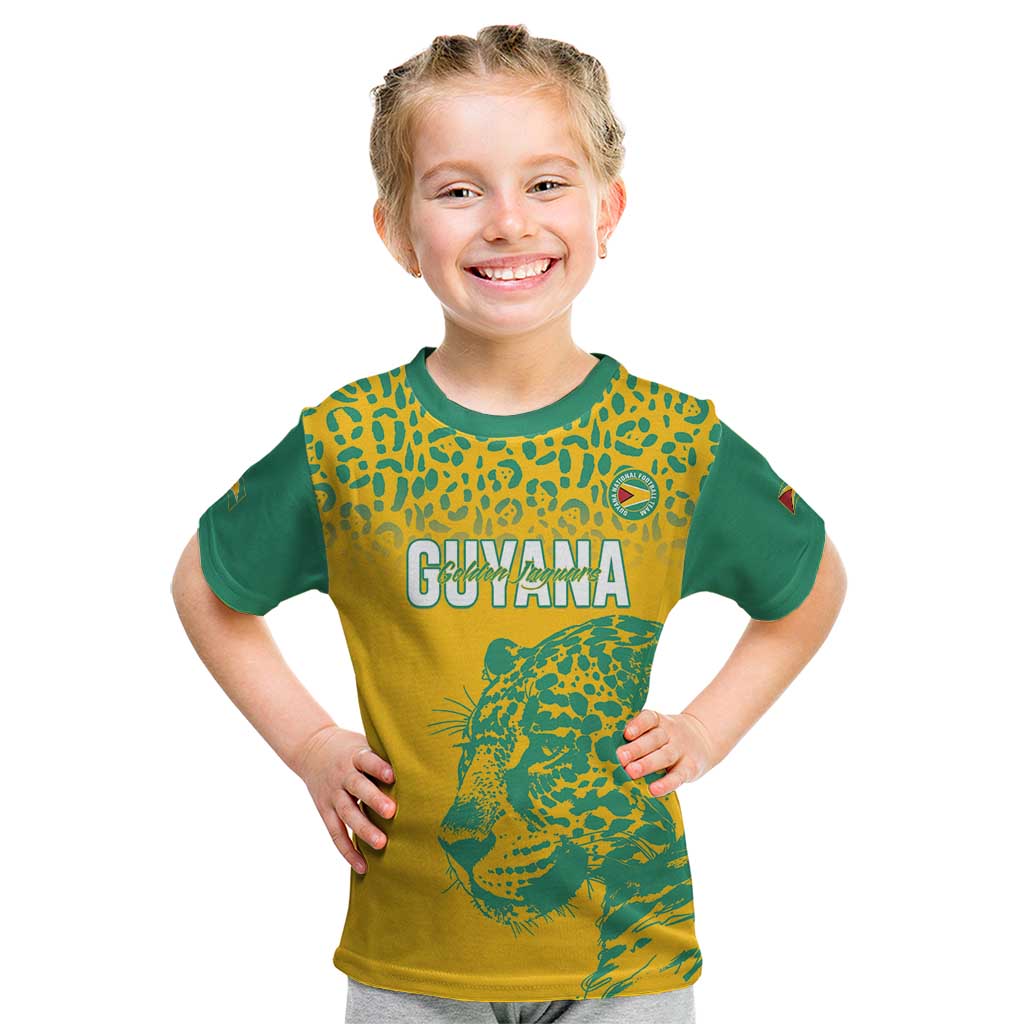 Custom Guyana Football Kid T Shirt 2025 Go Golden Jaguars