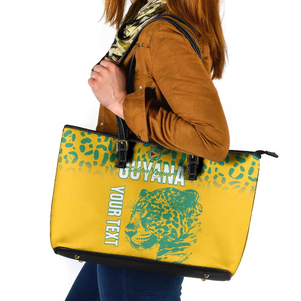 Custom Guyana Football Leather Tote Bag 2025 Go Golden Jaguars