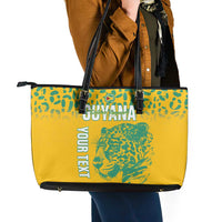 Custom Guyana Football Leather Tote Bag 2025 Go Golden Jaguars