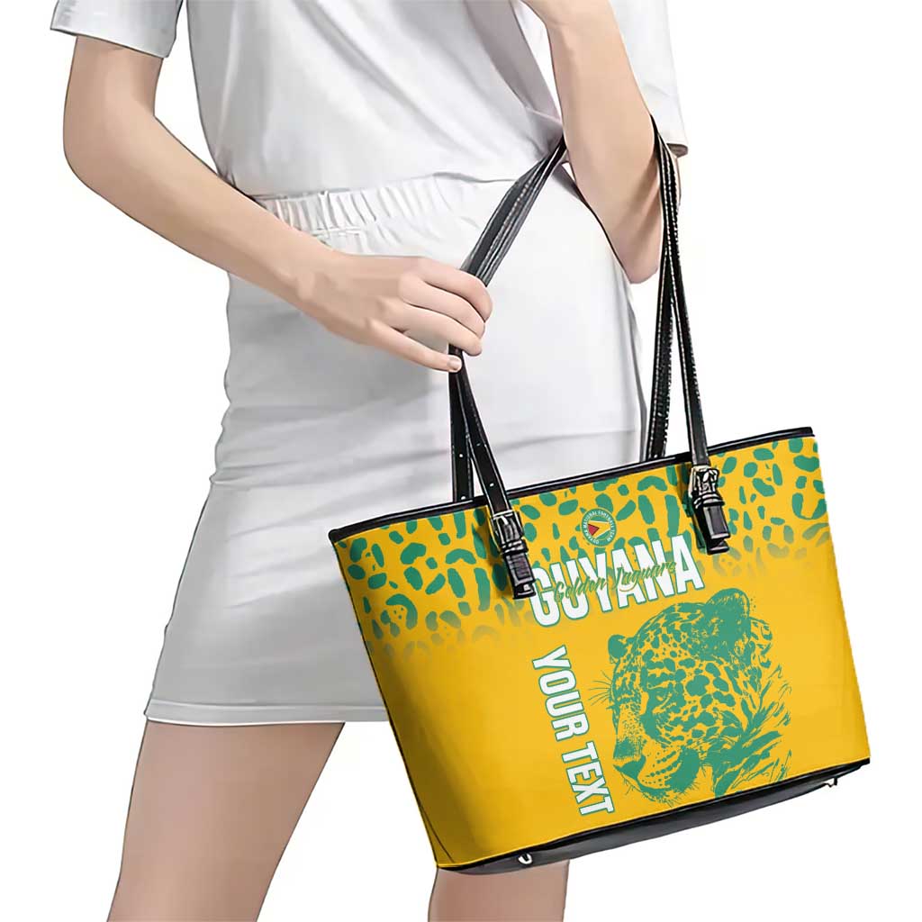 Custom Guyana Football Leather Tote Bag 2025 Go Golden Jaguars