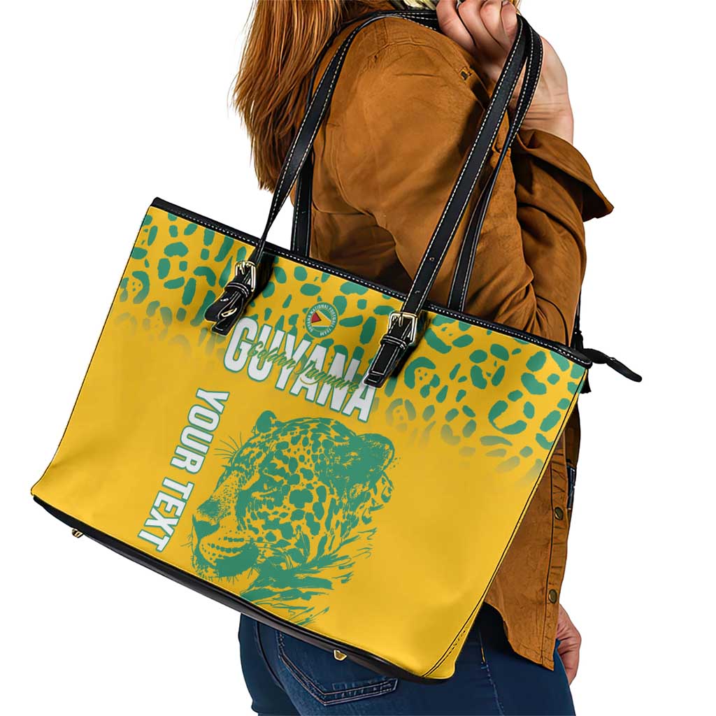 Custom Guyana Football Leather Tote Bag 2025 Go Golden Jaguars