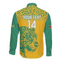 Custom Guyana Football Long Sleeve Button Shirt 2025 Go Golden Jaguars