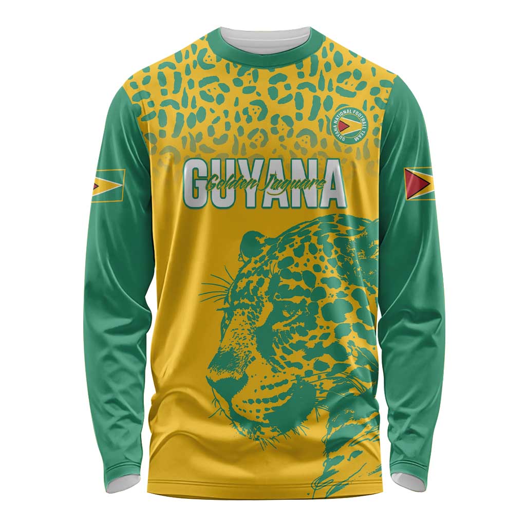 Custom Guyana Football Long Sleeve Shirt 2025 Go Golden Jaguars