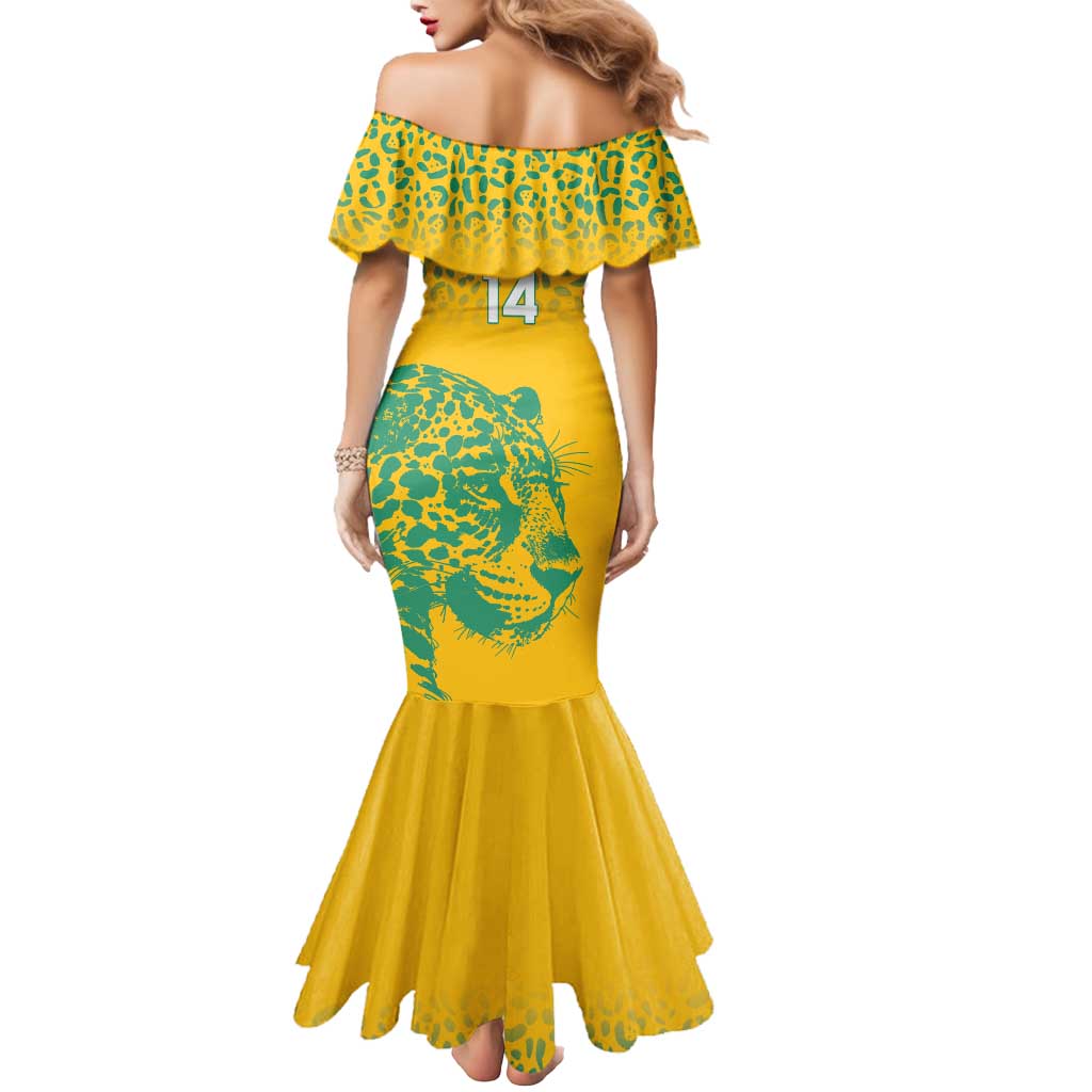 Custom Guyana Football Mermaid Dress 2025 Go Golden Jaguars