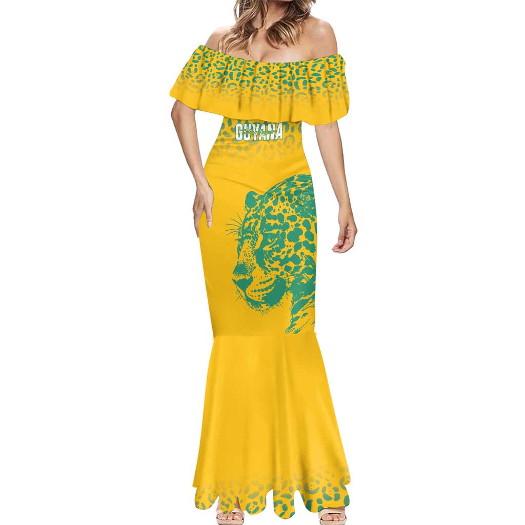 Custom Guyana Football Mermaid Dress 2025 Go Golden Jaguars