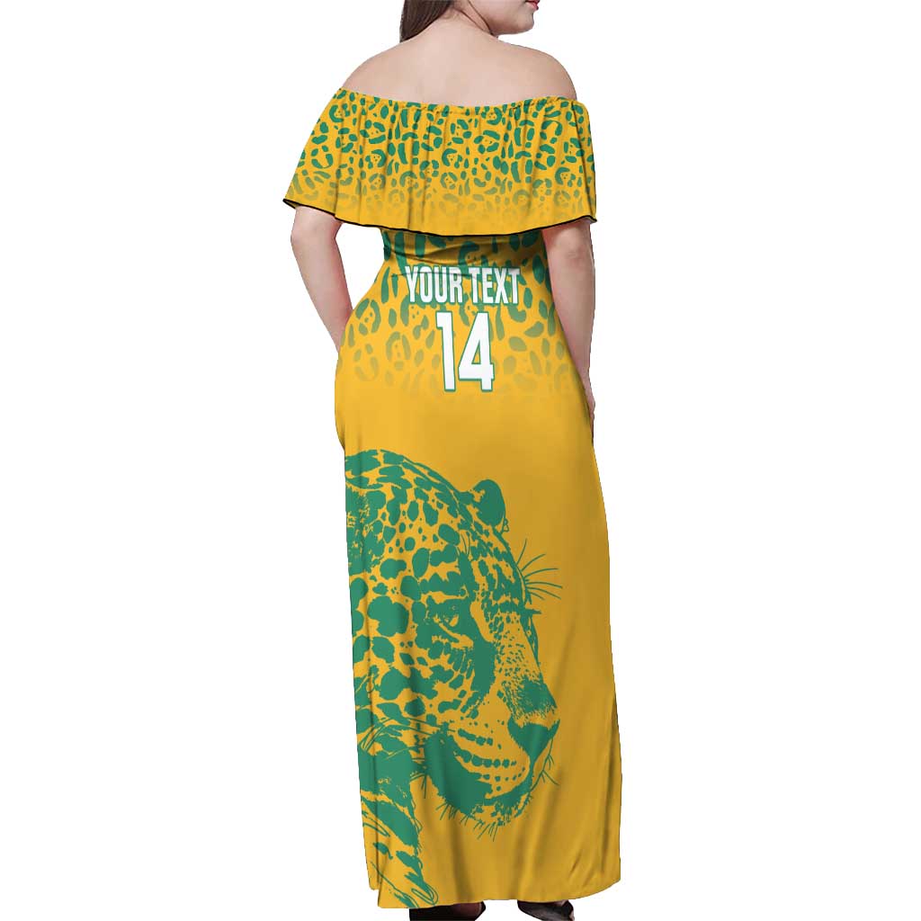 Custom Guyana Football Off Shoulder Maxi Dress 2025 Go Golden Jaguars