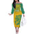 Custom Guyana Football Off The Shoulder Long Sleeve Dress 2025 Go Golden Jaguars