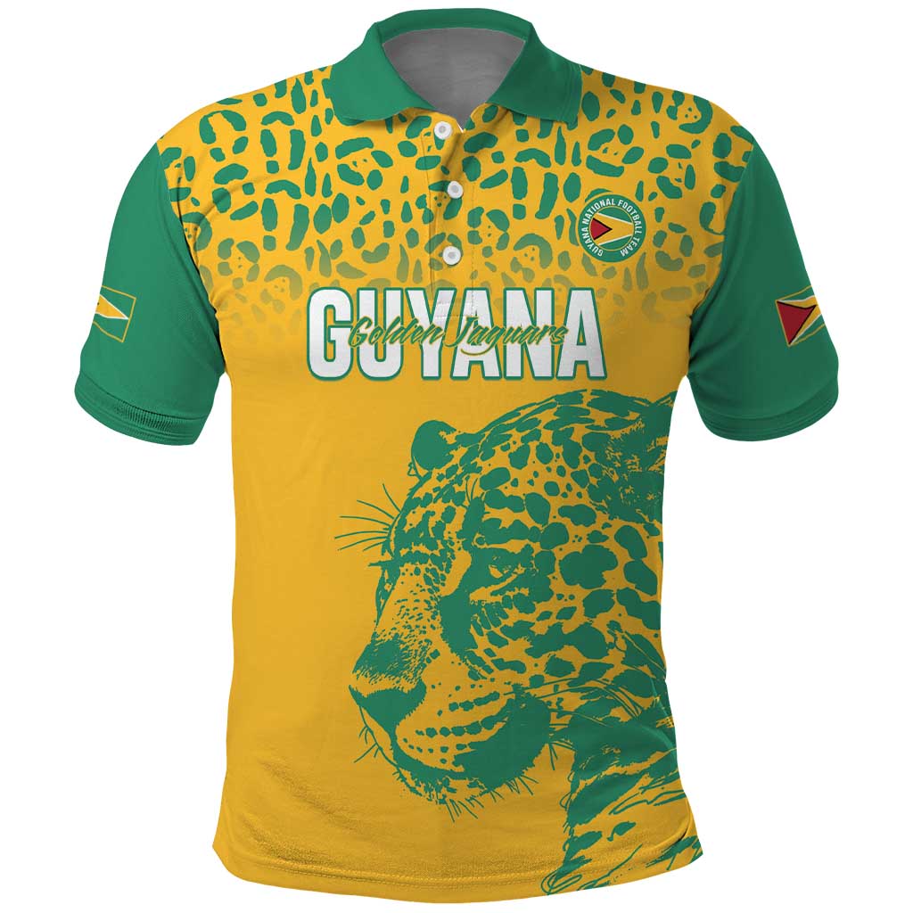 Custom Guyana Football Polo Shirt 2025 Go Golden Jaguars