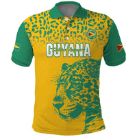 Custom Guyana Football Polo Shirt 2025 Go Golden Jaguars