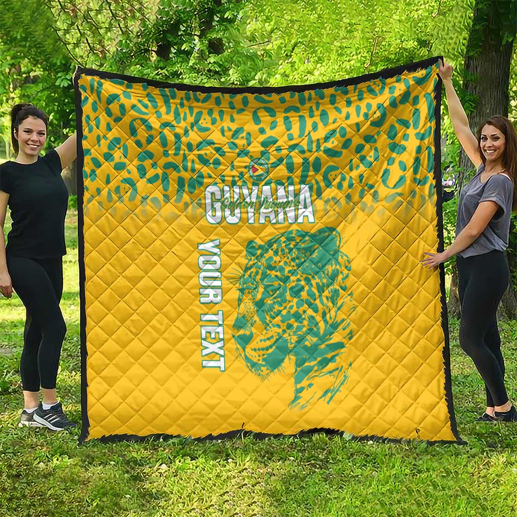 Custom Guyana Football Quilt 2025 Go Golden Jaguars