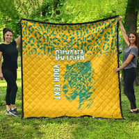 Custom Guyana Football Quilt 2025 Go Golden Jaguars