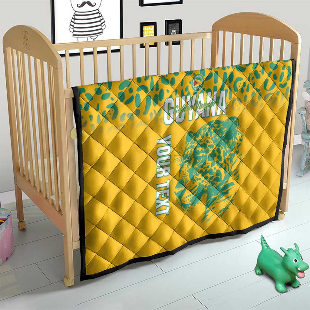 Custom Guyana Football Quilt 2025 Go Golden Jaguars