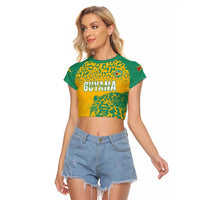 Custom Guyana Football Raglan Cropped T Shirt 2025 Go Golden Jaguars