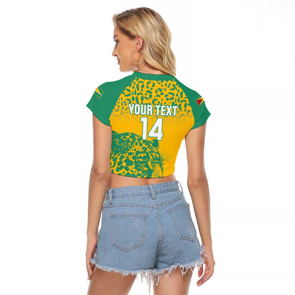 Custom Guyana Football Raglan Cropped T Shirt 2025 Go Golden Jaguars