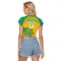 Custom Guyana Football Raglan Cropped T Shirt 2025 Go Golden Jaguars