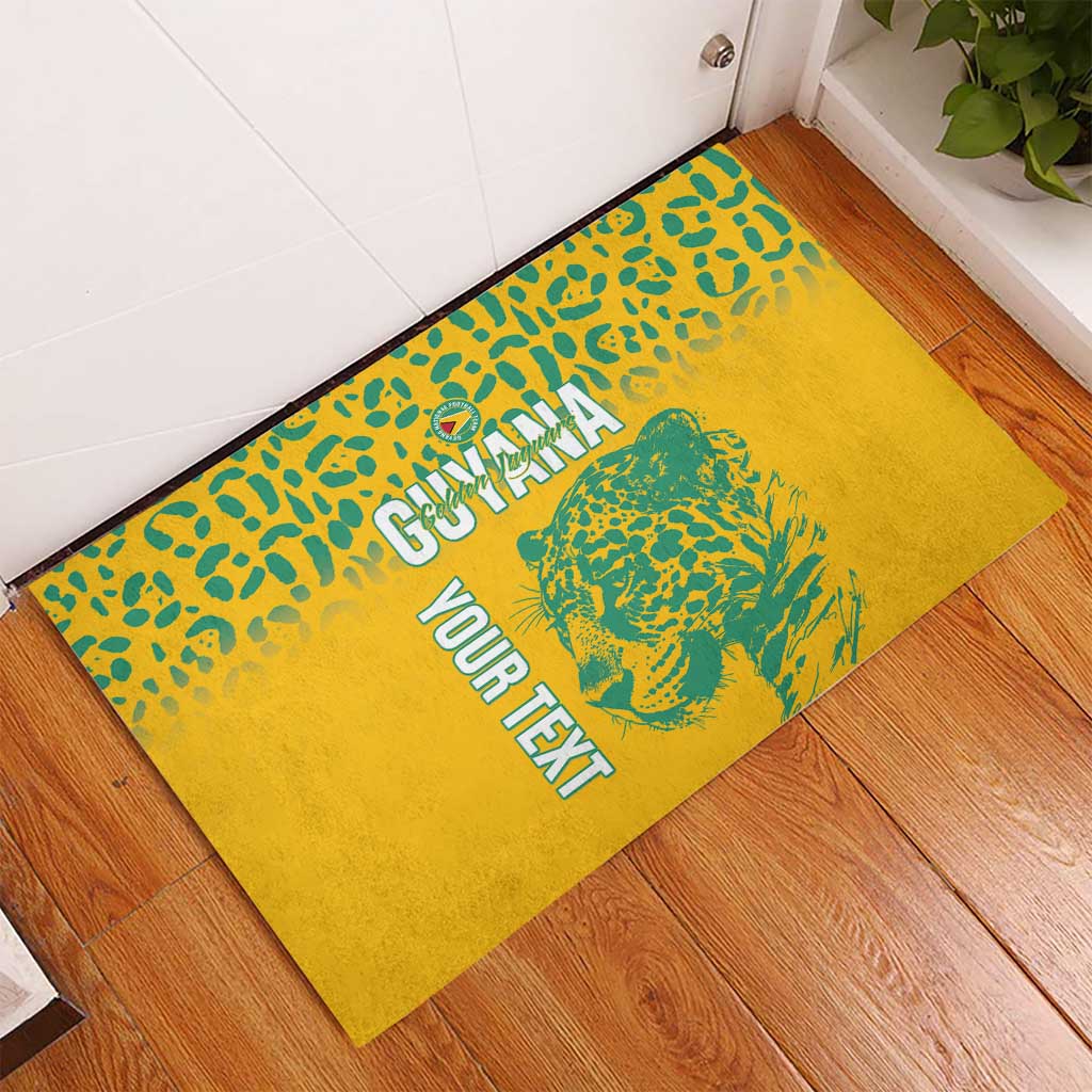 Custom Guyana Football Rubber Doormat 2025 Go Golden Jaguars