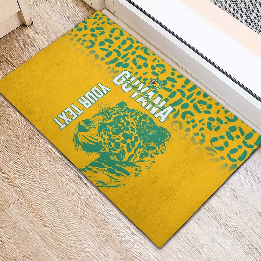 Custom Guyana Football Rubber Doormat 2025 Go Golden Jaguars