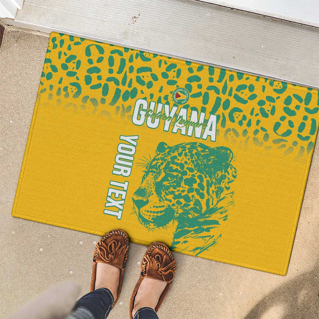 Custom Guyana Football Rubber Doormat 2025 Go Golden Jaguars