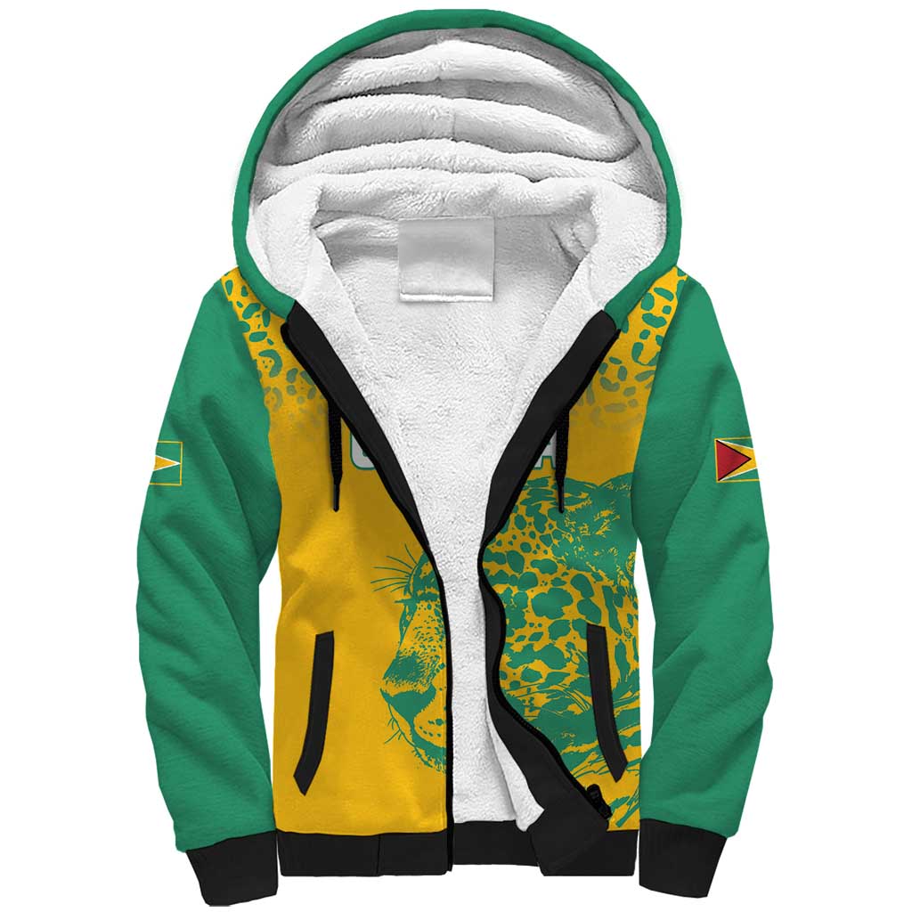 Custom Guyana Football Sherpa Hoodie 2025 Go Golden Jaguars
