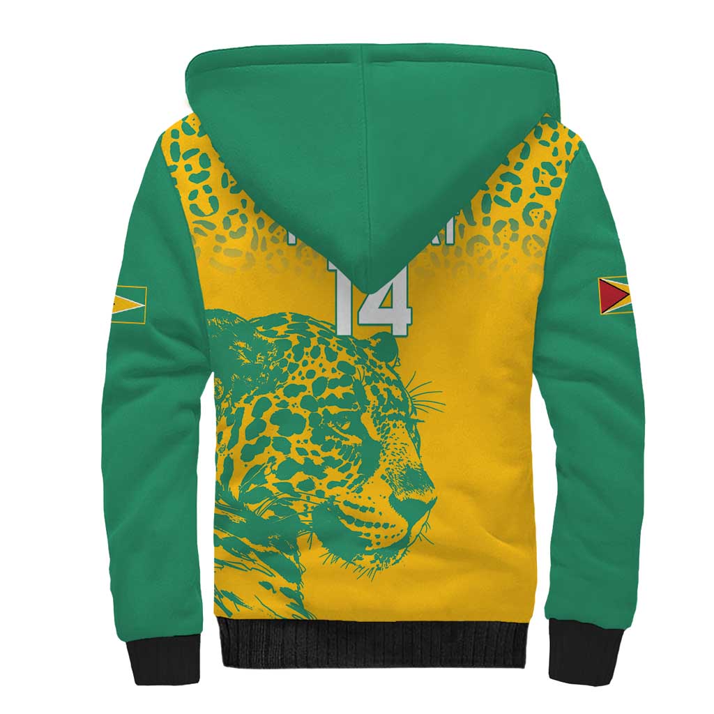 Custom Guyana Football Sherpa Hoodie 2025 Go Golden Jaguars