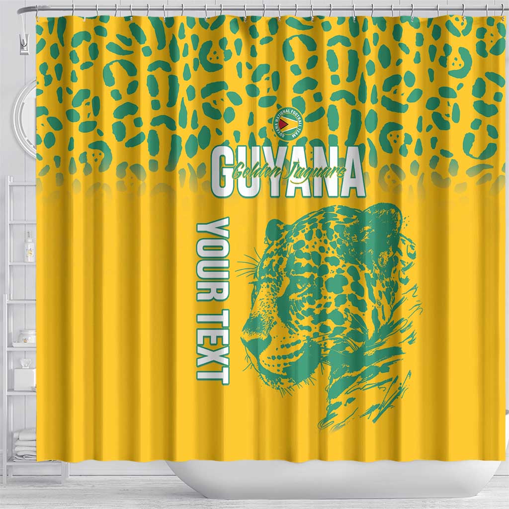 Custom Guyana Football Shower Curtain 2025 Go Golden Jaguars