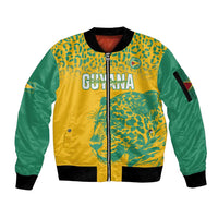 Custom Guyana Football Sleeve Zip Bomber Jacket 2025 Go Golden Jaguars